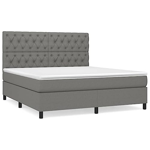 Genérico Wenjingqi 3142026 Boxspringbett mit Matratze, Stoff, dunkelgrau, 160 x 200 cm Genérico Wenjingqi 3142026 Boxspringbett mit Matratze, Stoff, dunkelgrau, 160 x 200 cm von Genérico