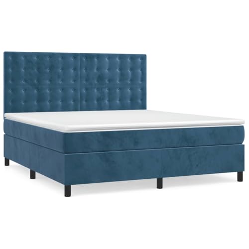 Genérico Wenjingqi 3143275 Boxspringbett mit Matratze, Samt, Dunkelblau, 160 x 200 cm, Blau Genérico Wenjingqi 3143275 Boxspringbett mit Matratze, Samt, Dunkelblau, 160 x 200 cm, Blau von Genérico