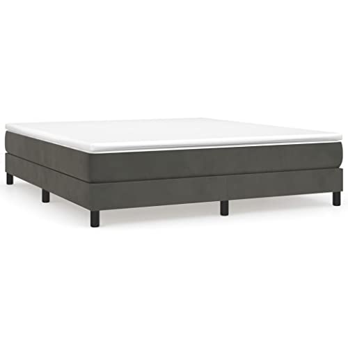 Genérico Wenjingqi 3144340 Boxspringbett mit Matratze, Samt, Dunkelgrau, 160 x 200 cm, Grau Genérico Wenjingqi 3144340 Boxspringbett mit Matratze, Samt, Dunkelgrau, 160 x 200 cm, Grau von Genérico