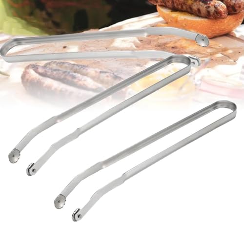 BBQ Sausage Turning Tongs for Cooking, 2pcs Grillwurst-Wendezange, Grill-Küchenzange aus Edelstahl, BBQ Grillzange Drehbar mit langem Griff, Hot Dog Zange Küchen Utensilien von Generisch