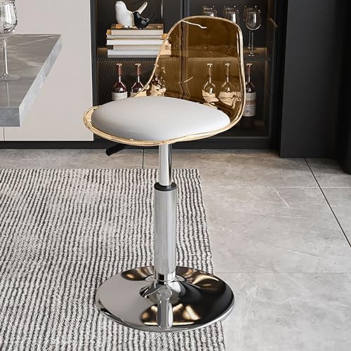 Barhocker aus transparentem Acryl – höhenverstellbarer Drehstuhl mit PU-Leder gepolstert, stilvolles und komfortables Design für die Kücheninsel von Generisch