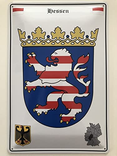 Blechschild 20x30cm gewölbt Hessen Wappen Deko Geschenk Schild von Generisch