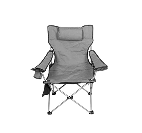 Campingstuhl Hochlehner Liegestuhl mit Getränkehalter & Seitentasche - Tragbarer Klappsessel für Outdoor Angeln - Relaxing Camp Stuhl mit Kopfstütze von Generisch