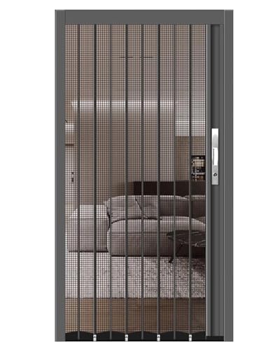Concertina-Falttür mit Aluminiumrahmen und Netz, ohne Bohren, Schiebelösung für Wohnzimmer, Speisekammer, magnetische Sichtschutz-Trennwand Concertina-Falttür mit Aluminiumrahmen und Netz, ohne Bohren, Schiebelösung für Wohnzimmer, Speisekammer, magnetische Sichtschutz-Trennwand von Generisch