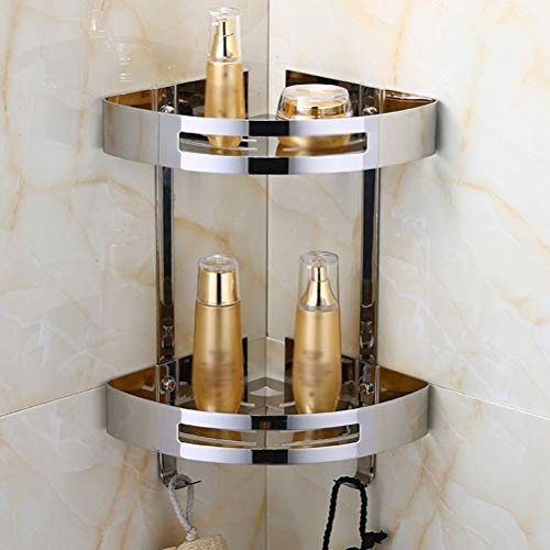 Eckregal Badezimmer Duschregale Eckkorb 2-stöckiges Regal Edelstahl Chrom Regal Dusche Organizer Wandmontage Eckregal Badezimmer Duschregale Eckkorb 2-stöckiges Regal Edelstahl Chrom Regal Dusche Organizer Wandmontage von Generisch