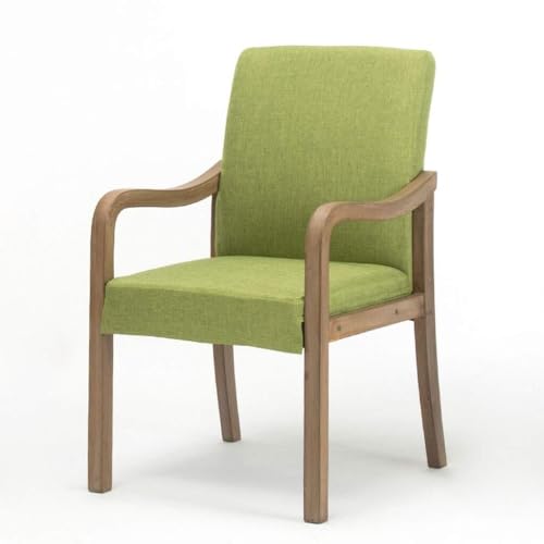 Esszimmerstühle aus Holz mit Armlehne, Esszimmerstühle, moderner Stoff, gepolstert, Freizeit, Gästeempfang, Farbe: Grün von Generisch