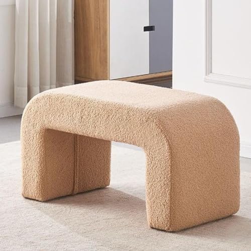 Fuzzy Sherpa gepolsterte Ottoman-Bank, modern, dekorativ, Sofa, Ende des Betts, Hocker, stilvolle Waschtisch-Sitzgelegenheit für Wohnzimmer, Schlafzimmer, Eingangsbereich, Khaki, klein Fuzzy Sherpa gepolsterte Ottoman-Bank, modern, dekorativ, Sofa, Ende des Betts, Hocker, stilvolle Waschtisch-Sitzgelegenheit für Wohnzimmer, Schlafzimmer, Eingangsbereich, Khaki, klein von Generisch