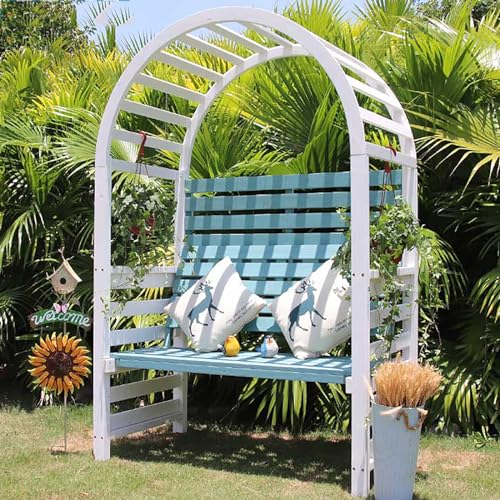 Gartenbank aus Holz, Pergola mit Naturholz, 3-Sitzer, Outdoor-Bank für Weinreben und Kletterpflanzen, Hinterhofdekoration, Blau Gartenbank aus Holz, Pergola mit Naturholz, 3-Sitzer, Outdoor-Bank für Weinreben und Kletterpflanzen, Hinterhofdekoration, Blau von Generisch