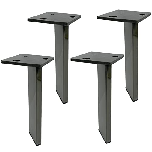 Generisch 4 Stück Möbelfüße, Tischbeine aus Metall, Sofa-Möbelschrank-Erhöhung aus Edelstahl, DIY-Möbel-Ersatzbeine, für TV-Schrank, Ottomane, Schrank, mit Schutzfüßen (35 cm, schwarz) von Generisch