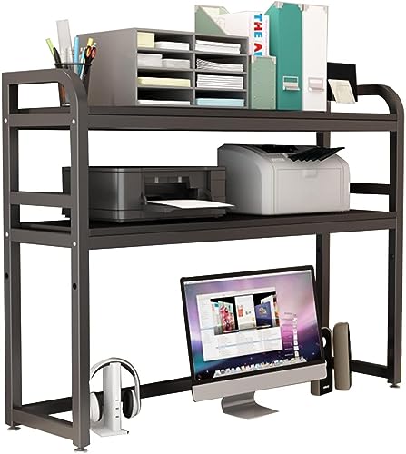 Generisch Desktop-Bücherregal, Bürobedarf-Organizer und Zubehör-Aufbewahrungsregal, schmiedeeisernes Schreibtischregal von Generisch