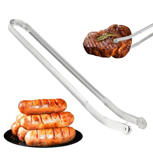 Grillzange Drehbar | 15 Zoll Grillwurst Grillzange Edelstahl | Küche Fleischzange mit Glatten Rollen Auf Der Oberseite | Leichte Küchenzange zum Grillen von Generisch