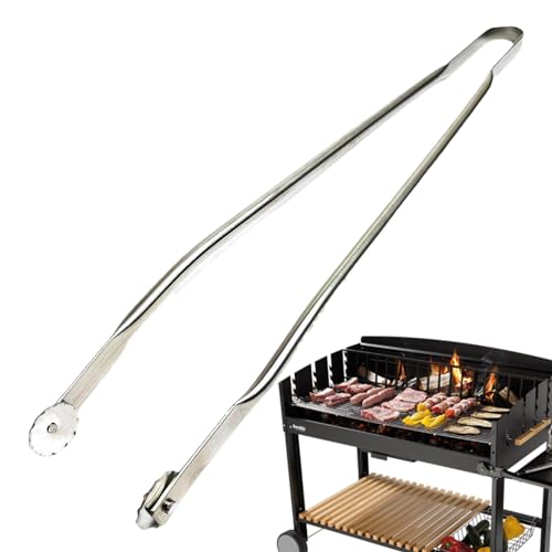 Grillzange Drehbar | 30cm Grillzange Edelstahl mit Rädchen | Hot Dog Wurst BBQ Grill Zange Küchenutensilien | Grillzangen zum Servieren von Speisen | 2024 Neue Küchenhelfer für Camping Kochzubehör von Generisch