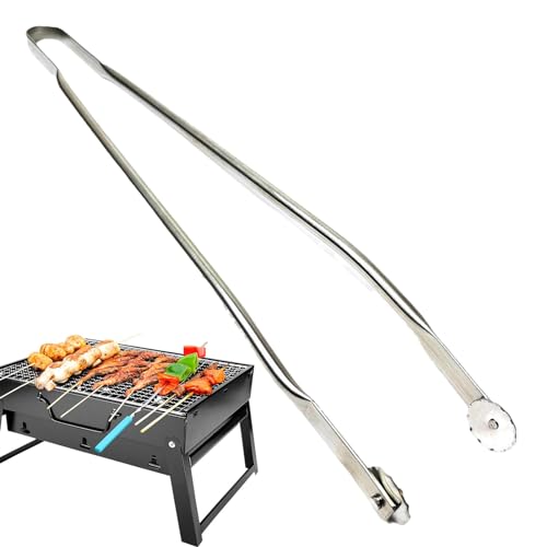 Grillzange Mit Rädchen, Grillzange Edelstahl, Grillzange Drehbar, BBQ Zange Aus Metall, Barbecue-Grillzange, Grill Zubehör Mit Rädchen Zum Einfachen Wenden,Küchenhelfer Für Camping-Kochzubehör von Generisch