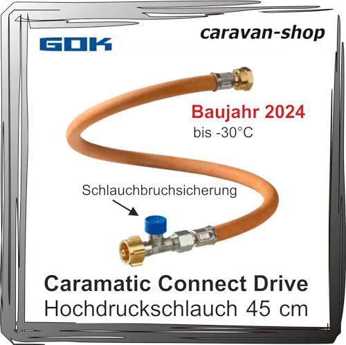 Hochdruckschlauch Caramatic ConnectDrive 450mm G.12 Schlauchbruchsicherung GOK Zweiflaschenanlage Gasregler Propan Butan von Generisch