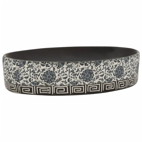 Kangqiling Aufsatzwaschbecken Schwarz und Blau Oval 56,5 x 36,5 x 13,5 cm Keramik, Schwarz, 155114 Kangqiling Aufsatzwaschbecken Schwarz und Blau Oval 56,5 x 36,5 x 13,5 cm Keramik, Schwarz, 155114 von Generisch