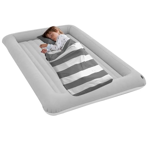 Kinder-Aufblasmatratze - Faltbares tragbares aufblasbares Schlafbett für Kinder - Leichte Bodenbetten und Matratzen für Kinder, Zubehör für Flugreisen, maschinenwaschbar von Generisch