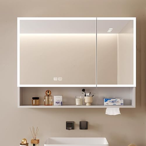 LED Badezimmer Medizinschrank Spiegel mit stufenlosem Dimmen, Smart Touch Schalter, Anti-Beschlag und Papierextraktion - Moderner Schminkspiegel für Badezimmer LED Badezimmer Medizinschrank Spiegel mit stufenlosem Dimmen, Smart Touch Schalter, Anti-Beschlag und Papierextraktion - Moderner Schminkspiegel für Badezimmer von Generisch