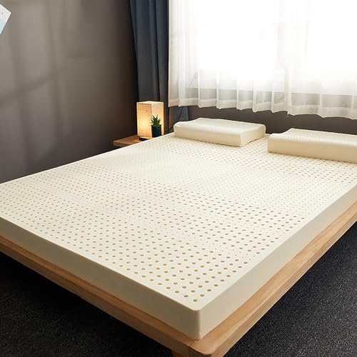 Matratzenauflage aus 100 % Naturlatex, Kingsize, 200 x 200 cm, 7,5 cm dick, atmungsaktiv und bequem, umweltfreundliche Schlaflösung für ultimative Unterstützung und erholsame Nächte Matratzenauflage aus 100 % Naturlatex, Kingsize, 200 x 200 cm, 7,5 cm dick, atmungsaktiv und bequem, umweltfreundliche Schlaflösung für ultimative Unterstützung und erholsame Nächte von Generisch