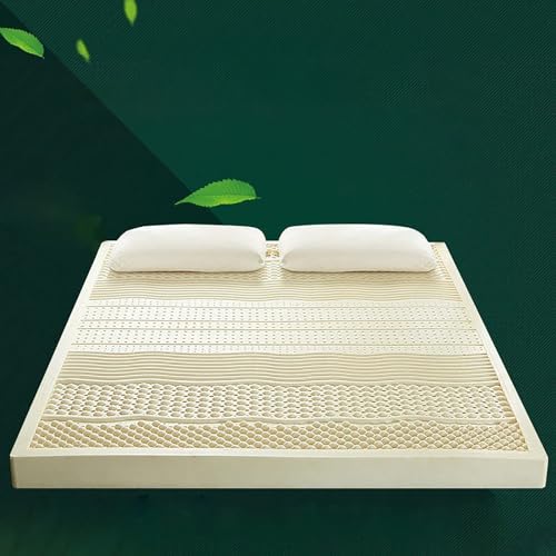 Matratzenauflage aus 100 % Naturlatex, ergonomisches 7-Zonen-Design für Druckentlastung, feste Unterstützung, 7,5 cm Dicke, Queen-Size-Größe 200 x 200 cm, atmungsaktiv und bequeme Schlaflösung Matratzenauflage aus 100 % Naturlatex, ergonomisches 7-Zonen-Design für Druckentlastung, feste Unterstützung, 7,5 cm Dicke, Queen-Size-Größe 200 x 200 cm, atmungsaktiv und bequeme Schlaflösung von Generisch