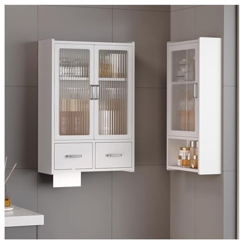 Medizinschrank aus Metall zur Wandmontage, mit Glastüren, platzsparende Aufbewahrungslösung für Badezimmer, Schlafzimmer und Wohnzimmer Medizinschrank aus Metall zur Wandmontage, mit Glastüren, platzsparende Aufbewahrungslösung für Badezimmer, Schlafzimmer und Wohnzimmer von Generisch