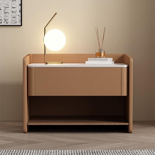 Moderner minimalistischer Nachttisch aus Massivholz mit Schieferplatte, weiße Schlafzimmer-Kommode für stilvolle Aufbewahrung und Organisation, elegante Möbel für kleine Räume Moderner minimalistischer Nachttisch aus Massivholz mit Schieferplatte, weiße Schlafzimmer-Kommode für stilvolle Aufbewahrung und Organisation, elegante Möbel für kleine Räume von Generisch