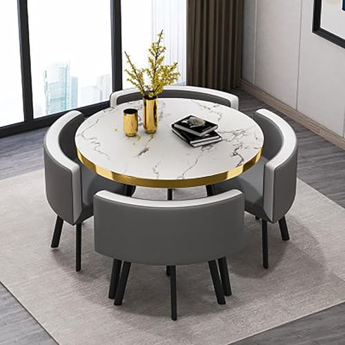 Moderner runder Esstisch mit Stühlen, Kleiner Küchentisch, Elegantes Konferenzset für Zuhause & Büro, 20-85 x 75 cm, Stilvolles Design, Kompakte Größe, Vielseitig einsetzbar Moderner runder Esstisch mit Stühlen, Kleiner Küchentisch, Elegantes Konferenzset für Zuhause & Büro, 20-85 x 75 cm, Stilvolles Design, Kompakte Größe, Vielseitig einsetzbar von Generisch