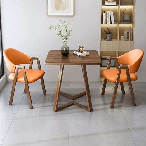 Modernes quadratisches Esstisch-Set für zwei Personen mit Holzmaserung Platte und Metallgestell, platzsparender Frühstückstisch und Stühle für kleine Wohnungen und Wohnzimmer Modernes quadratisches Esstisch-Set für zwei Personen mit Holzmaserung Platte und Metallgestell, platzsparender Frühstückstisch und Stühle für kleine Wohnungen und Wohnzimmer von Generisch