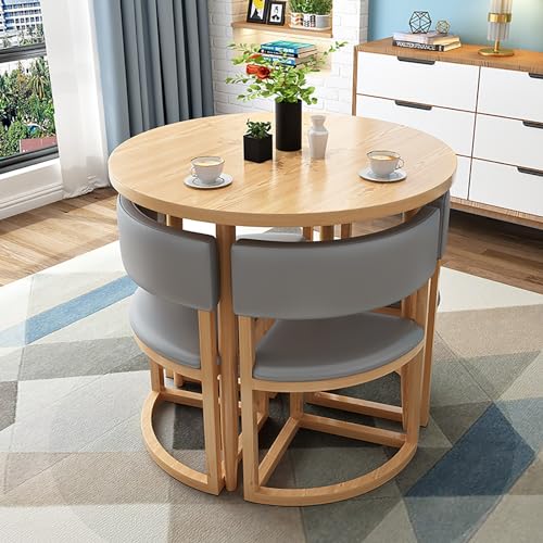 Modernes rundes Esstisch-Set mit Stühlen für Büro, Empfang und Verhandlungen, ideal für Freizeitbereiche, Heimbalkone und Wohnzimmer, Grau Modernes rundes Esstisch-Set mit Stühlen für Büro, Empfang und Verhandlungen, ideal für Freizeitbereiche, Heimbalkone und Wohnzimmer, Grau von Generisch
