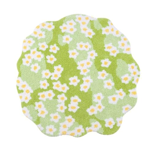 Moos-Teppich 3D-Stereo-unregelmäßiger Teppich, Natur Blumen Gänseblümchen-Moos-Teppich Wohnzimmer Schlafzimmer Zuhause ästhetisches Dekor Bodenmatte (Green) von Generisch