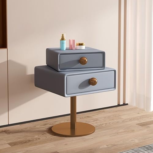 Nachttisch Kommode Nachttisch mit 2 Schubladen, Holz schmaler Beistelltisch mit drehbarer Oberseite, Massivholz Nachttisch, Nordischer Stil für Schlafzimmer Nachttisch Kommode Nachttisch mit 2 Schubladen, Holz schmaler Beistelltisch mit drehbarer Oberseite, Massivholz Nachttisch, Nordischer Stil für Schlafzimmer von Generisch