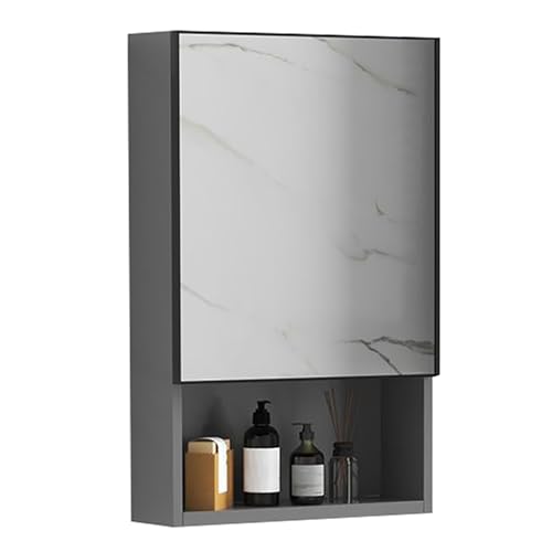 Rechteckiger Badezimmer-Medizinschrank mit Spiegel, Wandschrank aus Aluminiumlegierung, für Badezimmer, Schlafzimmer, Wohnzimmer und WC, Grau, 40 x 11 x 65 cm Rechteckiger Badezimmer-Medizinschrank mit Spiegel, Wandschrank aus Aluminiumlegierung, für Badezimmer, Schlafzimmer, Wohnzimmer und WC, Grau, 40 x 11 x 65 cm von Generisch