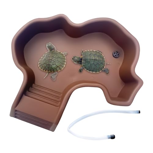 Reptilien-Badepool, Reptilien-Wasserschale mit Rampe, Einweichwanne mit Drainage, Tierfutterspender für Wasserkrebse, Leopard, Gecko, Bartdrache, Arboreal Reptilien-Badepool, Reptilien-Wasserschale mit Rampe, Einweichwanne mit Drainage, Tierfutterspender für Wasserkrebse, Leopard, Gecko, Bartdrache, Arboreal von Generisch