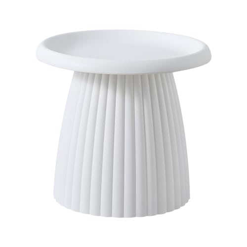 Runder Couchtisch mit Standfuß, nordisches Pilz-Design, Mini-Beistelltisch für Balkon, stilvoller Kunststoff-Rippen-Akzenttisch Runder Couchtisch mit Standfuß, nordisches Pilz-Design, Mini-Beistelltisch für Balkon, stilvoller Kunststoff-Rippen-Akzenttisch von Generisch