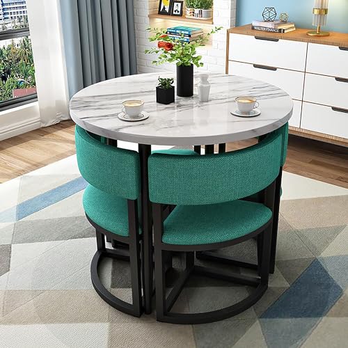 Rundes Esstisch-Set mit Stühlen für Meetings, Empfangs- und Konferenzräume, kompaktes funktionales Design für Büro und Zuhause Rundes Esstisch-Set mit Stühlen für Meetings, Empfangs- und Konferenzräume, kompaktes funktionales Design für Büro und Zuhause von Generisch