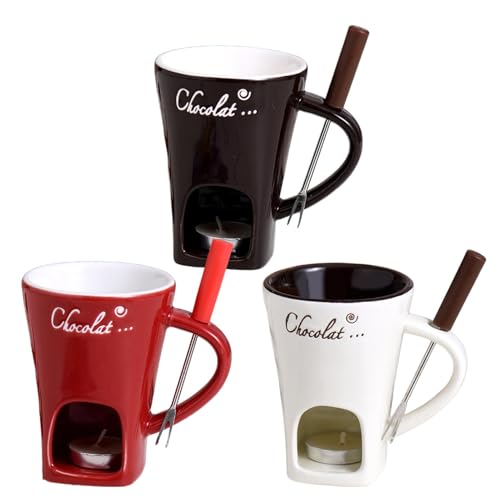 Schokofondue Tasse Set | 1/3-Set Schokoladen Schmelztiegel Becher | Teelichthalter Schmelzender Schokolade Kaffeetasse mit Gabel | Schokoladenfondue Keramikbecher Küchenhelfer als Schokofondue Tasse Set | 1/3-Set Schokoladen Schmelztiegel Becher | Teelichthalter Schmelzender Schokolade Kaffeetasse mit Gabel | Schokoladenfondue Keramikbecher Küchenhelfer als von Generisch