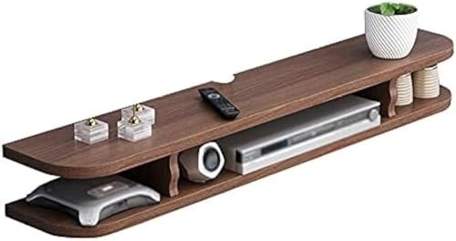 Schwebender TV-Ständer aus Holz, 2-lagiges Regal, Medienkonsole mit Drahtloch, platzsparendes Design für Zuhause und Büro, ideal für Restaurants und Hotels Schwebender TV-Ständer aus Holz, 2-lagiges Regal, Medienkonsole mit Drahtloch, platzsparendes Design für Zuhause und Büro, ideal für Restaurants und Hotels von Generisch