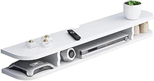 Schwebender TV-Ständer aus Holz, 2-lagiges Regal, Medienkonsole mit Drahtloch, platzsparendes Design für Zuhause und Büro, ideal für Restaurants und Hotels Schwebender TV-Ständer aus Holz, 2-lagiges Regal, Medienkonsole mit Drahtloch, platzsparendes Design für Zuhause und Büro, ideal für Restaurants und Hotels von Generisch