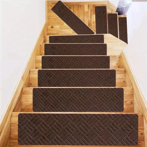 Selbstklebende rutschfeste Treppenstufen, 20 x 76 cm, abnehmbar und wiederverwendbar, 8 Stück, braun gestreift, Sicherheit für Kinder, Senioren und Haustiere, einfache Installation, langlebig, für den Selbstklebende rutschfeste Treppenstufen, 20 x 76 cm, abnehmbar und wiederverwendbar, 8 Stück, braun gestreift, Sicherheit für Kinder, Senioren und Haustiere, einfache Installation, langlebig, für den von Generisch