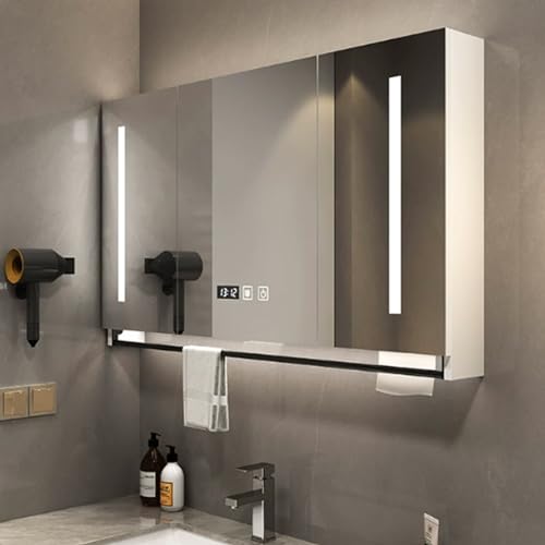 Smarter Medizinschrank mit Spiegel & LED-Lichtern, Wandmontage, Ein-Klick-Anti-Beschlag, rechteckiges Design, Touch-Steuerung & Handtuchstange für Badezimmeraufbewahrung Smarter Medizinschrank mit Spiegel & LED-Lichtern, Wandmontage, Ein-Klick-Anti-Beschlag, rechteckiges Design, Touch-Steuerung & Handtuchstange für Badezimmeraufbewahrung von Generisch