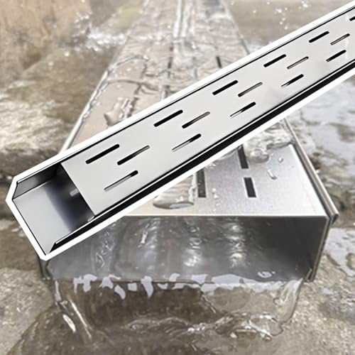 Trench-Drainage-Kit aus Edelstahl, zuschneidbares Design für effizienten Wasserablauf, ideal für Gärten, Garagen, Terrassen und Gehwege Trench-Drainage-Kit aus Edelstahl, zuschneidbares Design für effizienten Wasserablauf, ideal für Gärten, Garagen, Terrassen und Gehwege von Generisch