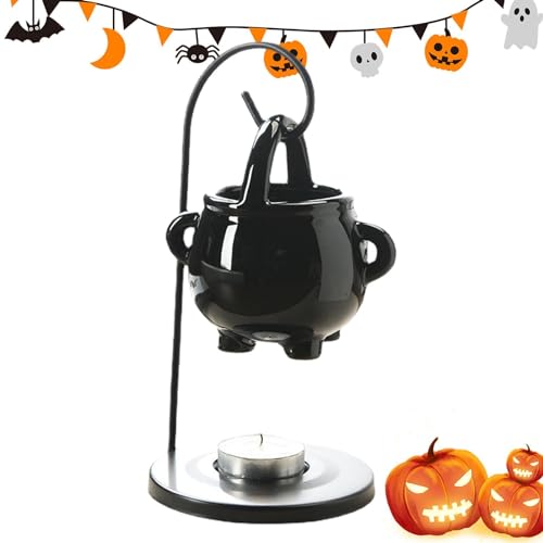 Duftlampe Hexenkessel | Halloween Wachswärmer Aroma Diffusor Für Ätherische Öle | Hängender Kessel Ölbrenner | Duftlampe Teelicht Für Ätherische Öle | Teelichthalter Ölbrenner Für Halloween von Genikeer