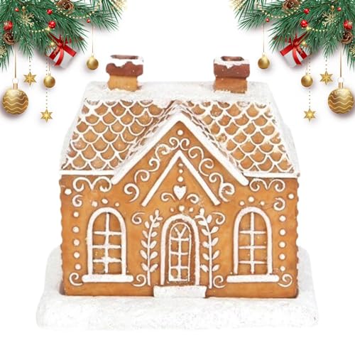 Weihrauchbrenner Lebkuchenhaus Deko | Lebkuchenhaus Räucherkegelgefäß | Kaminhütten Räuchergefäß | Incense Burner Lebkuchenhaus Bausatz, Räucherstövchen Weihnachten Dekoration von Genikeer