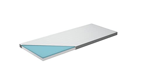 Genius Eazzzy Topper Classic 80x200cm Höhe 7 cm H2 H3 - orthopädische Matratzentopper für Matratze & Boxspringbett aus Gelschaum | Matratzenauflage 80x200 für Allergiker + Bezug von Genius