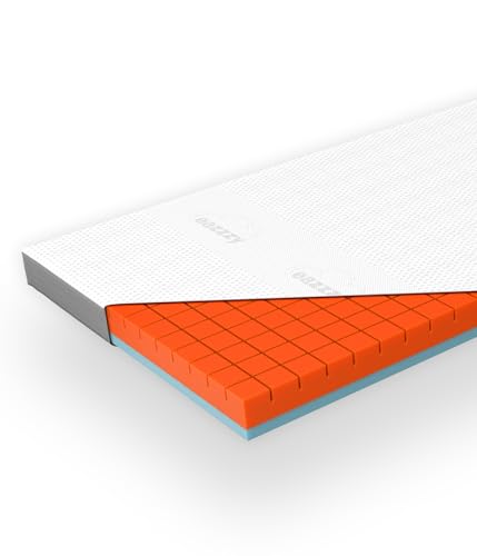 Genius eazzzy Premium Cube Topper Höhe 9 cm ergonomischer 2 in 1 Wende Matratzentopper mit Fester & weicher Seite, Atmungsaktiver Mesh-Bezug, Eckschlaufen 90 x 200 cm von Genius