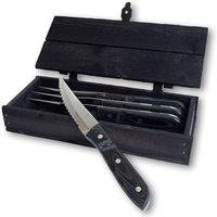 Gense - Old Farmer Steak Messer XL, schwarz / Stahl (4er-Set) von Gense
