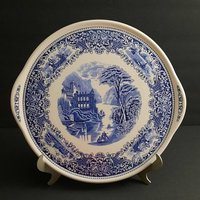 staffordshire Myott & Son Co. Ltd., Camebite Old England Blue Transfer Ironstone Tortenheber, Waschmittelfest. Hergestellt in England von GentlyLovedCA