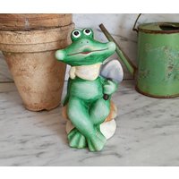 Frosch - Gartendekoration Kitsch Keramik Figur von Gernewieder