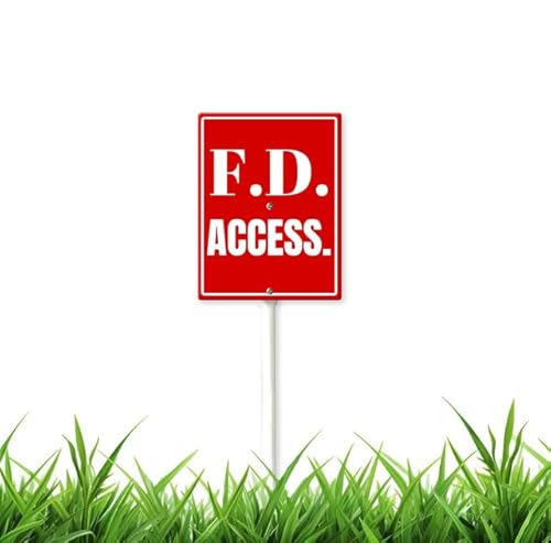 FD Access-Schild, Brandschutzschild mit Heringen, 20,3 x 30,5 cm, Aluminium, 1 Stück von Geroclonup