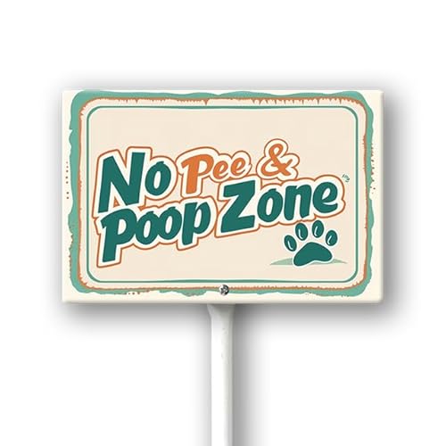 Geroclonup Schild mit Aufschrift "No Pee and Poop Zone", 30,5 x 20,3 cm, Warnschild mit Aufschrift "No Poop and Pee Dog Hof", stabiles Aluminium, wetterfest, UV-Schutz, einfach zu installieren von Geroclonup