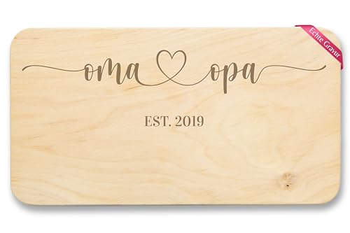 Frühstücksbrettchen Holz - Geschenk Großeltern Oma und Opa est Geschenkideen Werdende Großeltern Schwangerschaft verkünden - 22x12 - Holz - geschenke ostern personalisierte für brettchen von Geschenk mit Namen personalisiert by Shirtracer